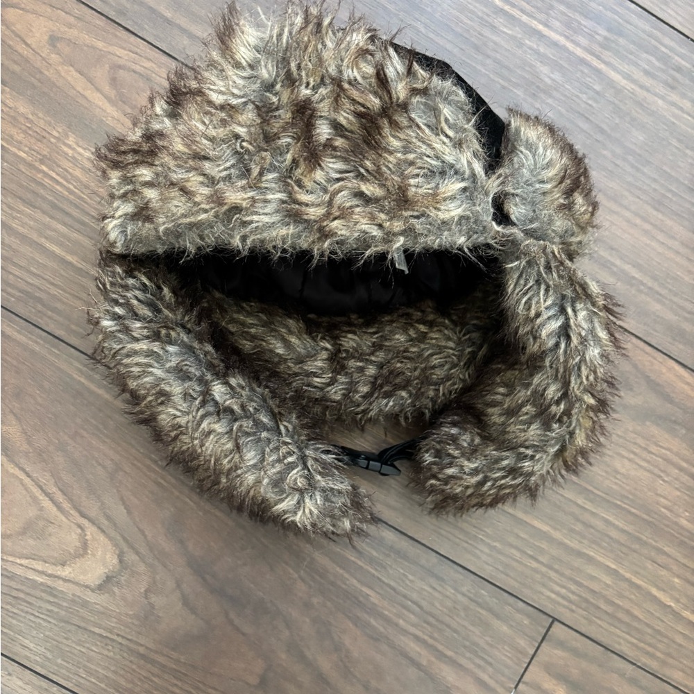 Faux Fur aviator Hat - black